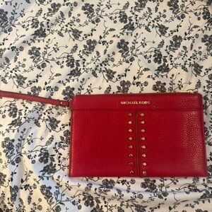 Michael Kors Red and Cream Interior Bag